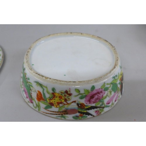 2107 - A Caughly tea canister and cover, circa 1780, C mark to base, cover a/f, a Royal Bonn Liberty Arts &... 