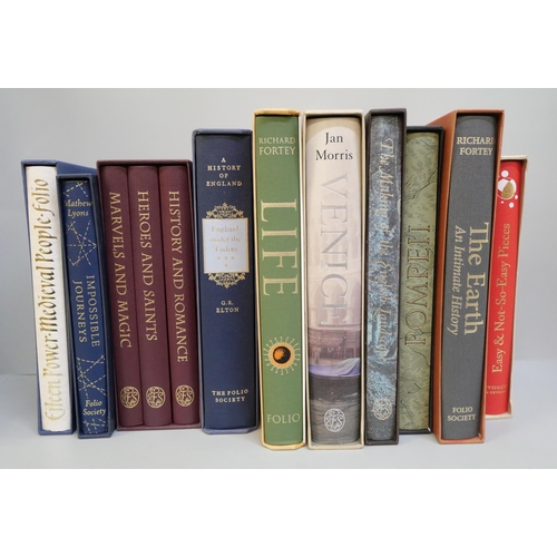 2141 - A collection of Folio Society Books including History and Romance, Heroes and Saints, Marvels and Ma... 