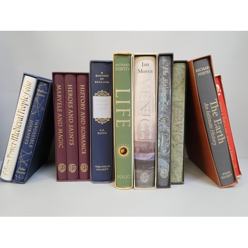 2141 - A collection of Folio Society Books including History and Romance, Heroes and Saints, Marvels and Ma... 