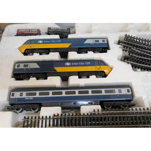 2142 - A Hornby Railways Inter-City 125 set and a Tri-ang Hornby Electric Train set - The Blue Pullman, bot... 