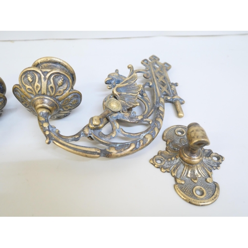 2163 - A set of brass sconce candle holders