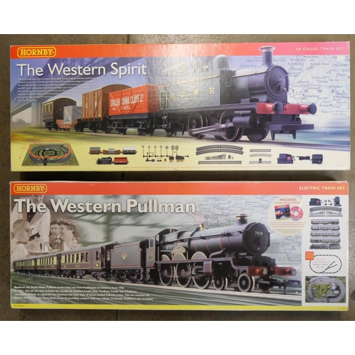 2184 - Two Hornby train sets, The Western Spirit and The Western Pullman and a pre-war Lionel O gauge locom... 