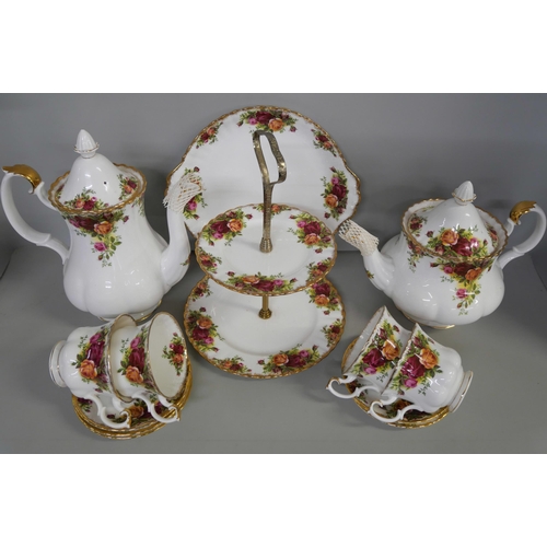 2193 - A collection of Royal Albert Old Country Roses coffee, teawares and cakestand **PLEASE NOTE THIS LOT... 