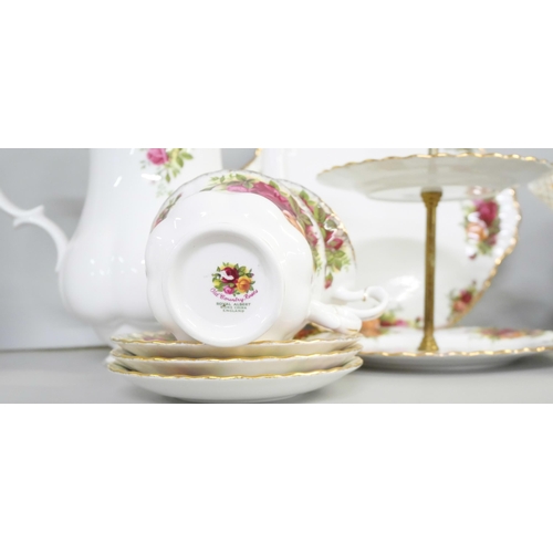 2193 - A collection of Royal Albert Old Country Roses coffee, teawares and cakestand **PLEASE NOTE THIS LOT... 