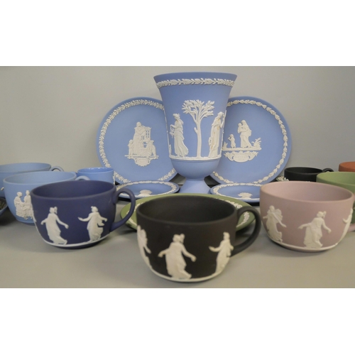 2202 - A collection of coloured Wedgwood Jasperware **PLEASE NOTE THIS LOT IS NOT ELIGIBLE FOR IN-HOUSE POS... 