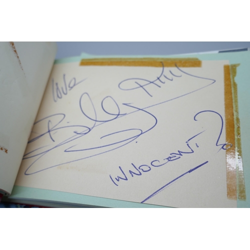 2204 - Pop music autograph book circa 1960 including Shadows, Adam Faith, Brian Poole, Wayne Fontana, John ... 