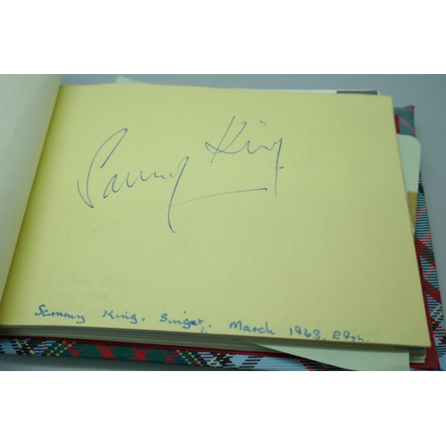 2204 - Pop music autograph book circa 1960 including Shadows, Adam Faith, Brian Poole, Wayne Fontana, John ... 