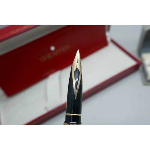 2217 - Two fountain pens with 14ct gold nibs, Sheaffer and a Parker Slimfold