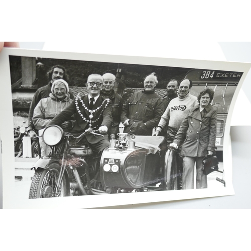 2221 - A collection of twenty-one vintage motorcycle photographs, mainly Norton, some TT and Brooklands, in... 