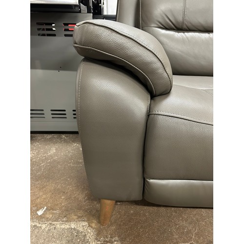 3099 - Ava Storm Grey Leather 2 Seater power reclining sofa, Original RRP £799.99 + Vat  (341-436) *This lo... 