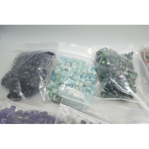 2239 - Twenty gemstone necklaces, fluorite, amethyst, etc.