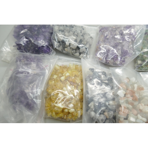 2239 - Twenty gemstone necklaces, fluorite, amethyst, etc.