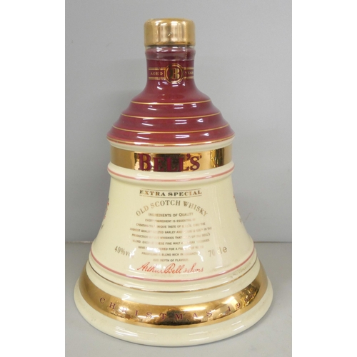 2253 - Three Wade Bells Whiskey Christmas decanters, 95, 96, 98 with contents