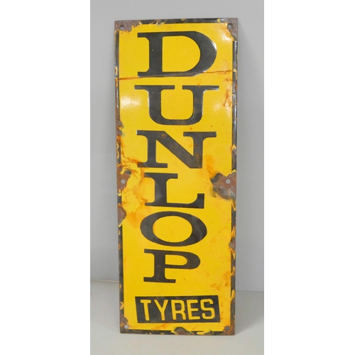 2254 - Two enamel signs, Dunlop and Michelin, 30cm and 40cm