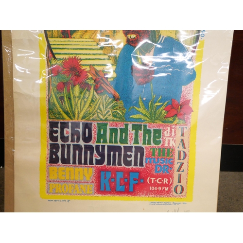 2263 - Pop Music, Echo and the Bunnymen signed Limited Edition poster, 1990