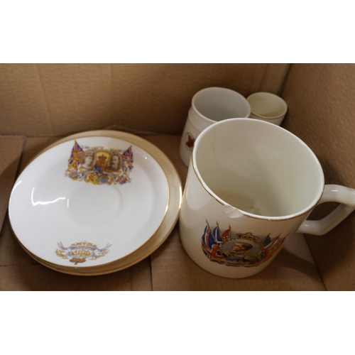 2282 - A collection of Royalty commemorative items dating from Edward VII onwards and three shaving mugs **... 