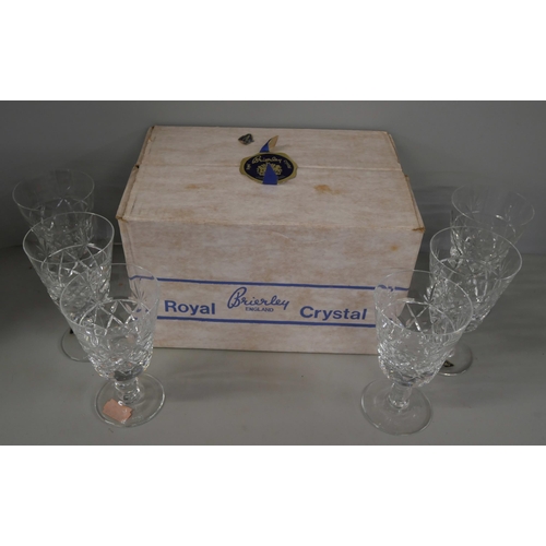 2287 - A set of boxed Royal Brierley crystal wine glasses