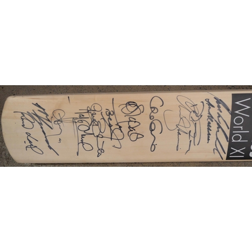 2295 - A signed cricket bat, Lashings World XI