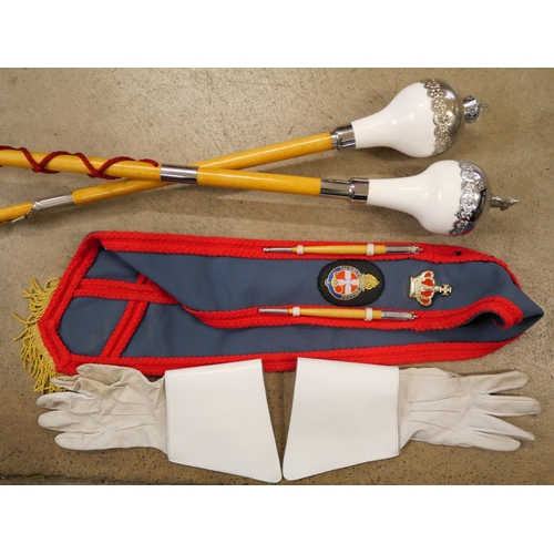 2297 - Two Girls' Brigade maces and regalia **PLEASE NOTE THIS LOT IS NOT ELIGIBLE FOR IN-HOUSE POSTING AND... 