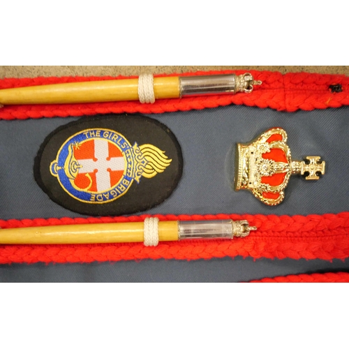 2297 - Two Girls' Brigade maces and regalia **PLEASE NOTE THIS LOT IS NOT ELIGIBLE FOR IN-HOUSE POSTING AND... 