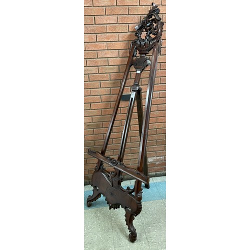 71A - A large French Rococo style carved hardwood artists easel