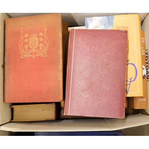 2339 - Five boxes of mixed books, social history, novels, 19th century and later **PLEASE NOTE THIS LOT IS ... 