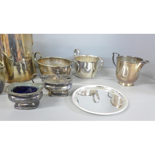 2349 - A box of mixed silver plate