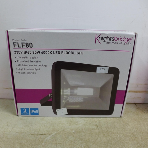 5073 - Two Knightsbridge 230v IP65 80w 4000k LED floodlights - both boxed