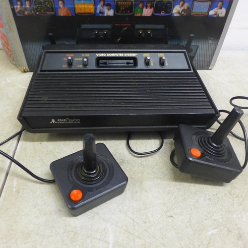 5089 - An Atari 2600 Vader games console with controllers, manuals and 9 games including Spiderman, Amidar,... 