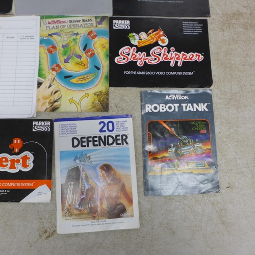 5089 - An Atari 2600 Vader games console with controllers, manuals and 9 games including Spiderman, Amidar,... 