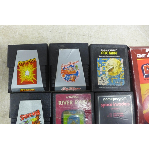 5089 - An Atari 2600 Vader games console with controllers, manuals and 9 games including Spiderman, Amidar,... 