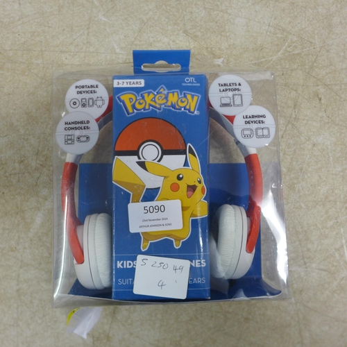 5090 - A quantity of various headphones including Pokémon Max 85 DB kids headphones, Sony WH-CH510 wireless... 