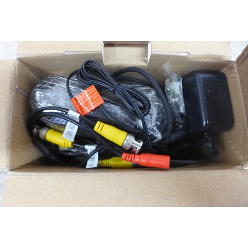 5103 - 5 assorted Swann multi purpose security cameras with cables and power supply, mixed used and unused