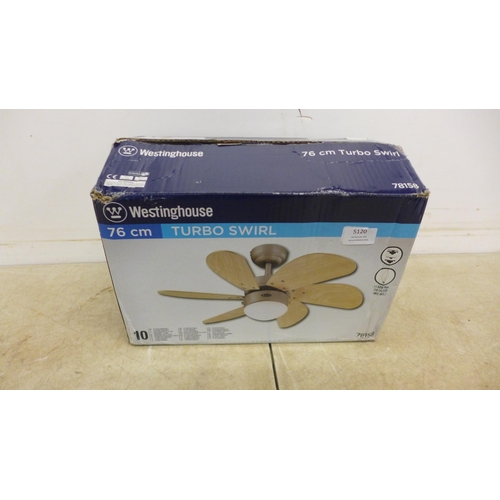 5120 - A Westinghouse 76cm turbo swirl ceiling fan, unused