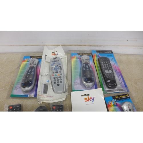 5137 - 9 assorted TV remote control handsets including Sky, unused