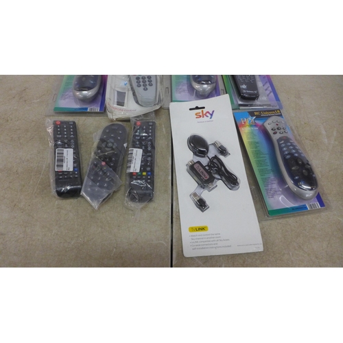 5137 - 9 assorted TV remote control handsets including Sky, unused