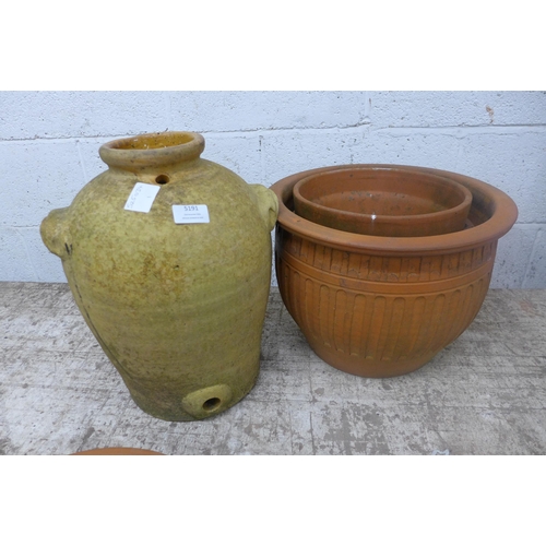 5191 - A collection of terracotta plant pots