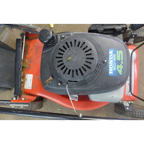 5217 - A Mountfield Laser Omega 46cm self propelled rotary lawn mower with a Honda engine and collection bo... 