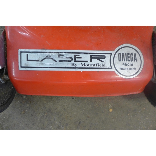 5217 - A Mountfield Laser Omega 46cm self propelled rotary lawn mower with a Honda engine and collection bo... 