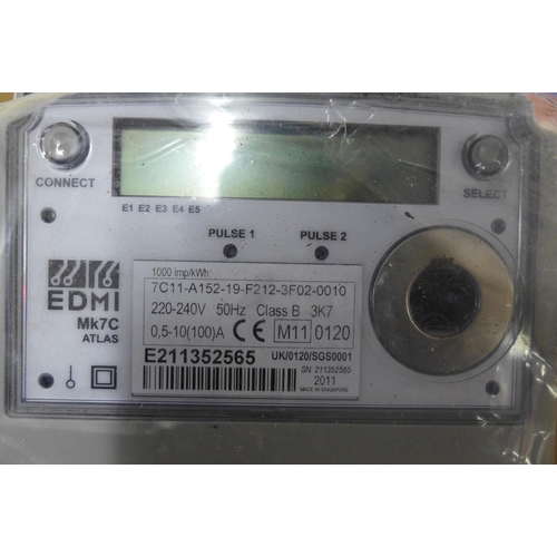 5288 - A quantity of 12 MK7C electricity meters - single phase, 2 wire 220/240V