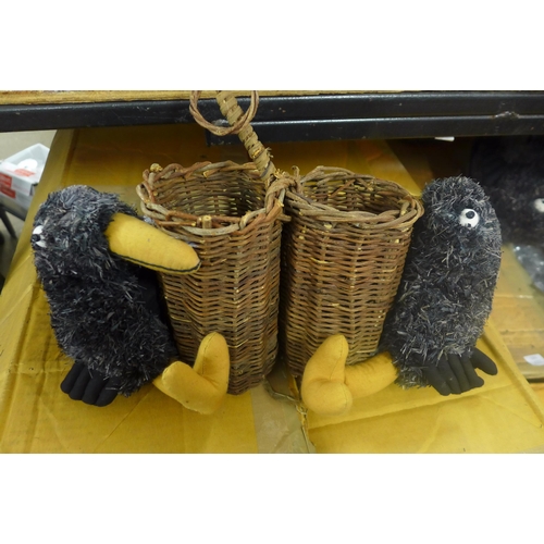 5302 - A box of approximately 30 Stone the Crows decorative wicker bottle holders