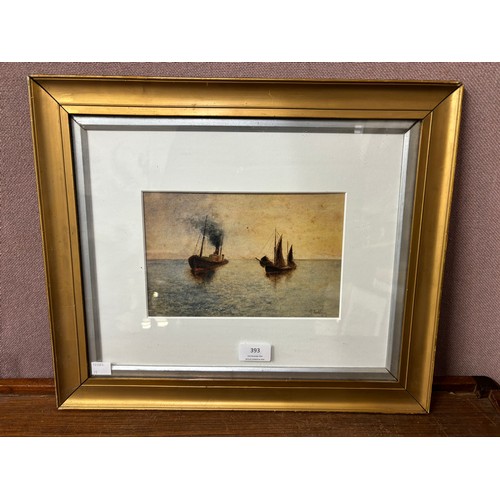 393 - R. Todd (early 20th Century), marine landscape, watercolour, framed