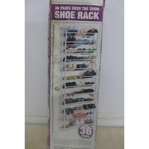 5340 - An over door shoe rack and 2 double glazing vertical sash systems, one small and one large