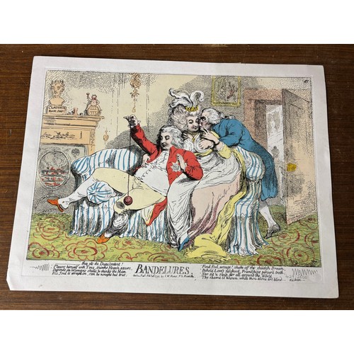 404 - A set of James Gilray portrait caricatures, 'Wife and No Wife' published for The Sunday Times Magazi... 