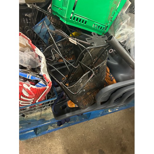 5169 - A pallet of assorted items from a bicycle shop clearance including a quantity of Cycle Helmets, 7 Ba... 