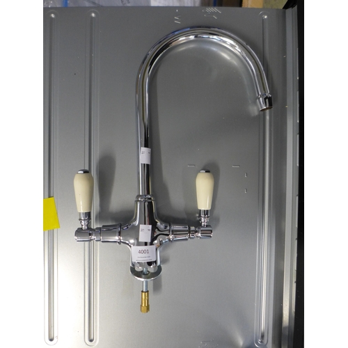 4001 - Chrome swan neck mixer tap ,original RRP £200 + Vat  *This lot is subject to Vat