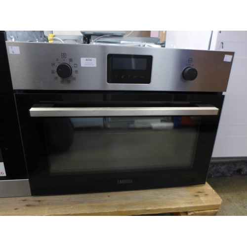 4036 - Zanussi Compact Multifunction Oven with Microwave - Stainless Steel ,original RRP £540.83 + Vat  *Th... 