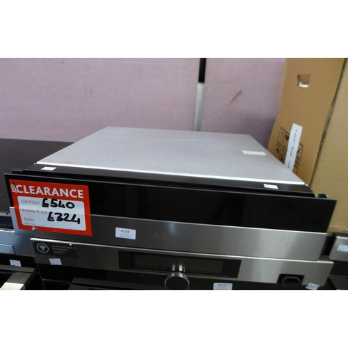 4218 - AEG Stainless Steel And Black Warming Drawer ,original RRP £457.50 + Vat *This lot is subject to Vat