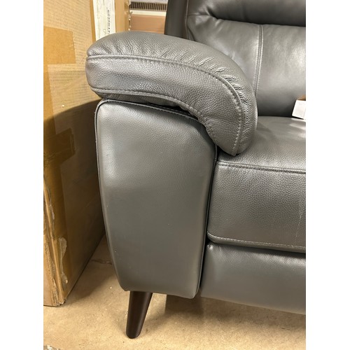 3104 - Grace Grey Leather Power Reclining Armchair, Original RRP £499.99 + Vat (4217-9) *This lot is subjec... 