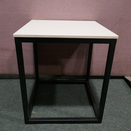 6229 - Sofia White Nest Of Tables (Damaged) Original RRP £99.99 + Vat  (341-408) *This lot is subject to Va... 